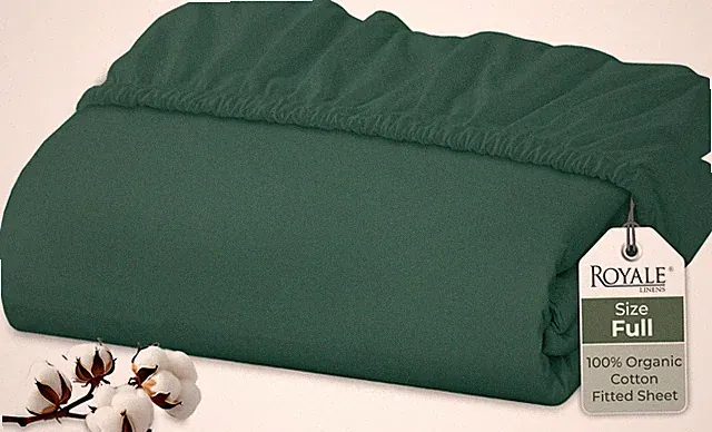 100% Organic Cotton Fitted Sheet - Percale Weave - Super Soft Deep Pocket Bot...