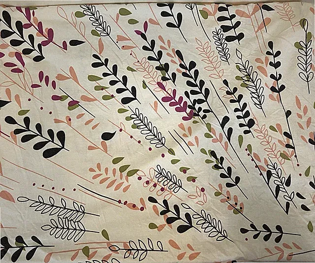 100% Organic Cotton Size FULL Duvet Cover Floral Cream Pink Green REVERSIBLE