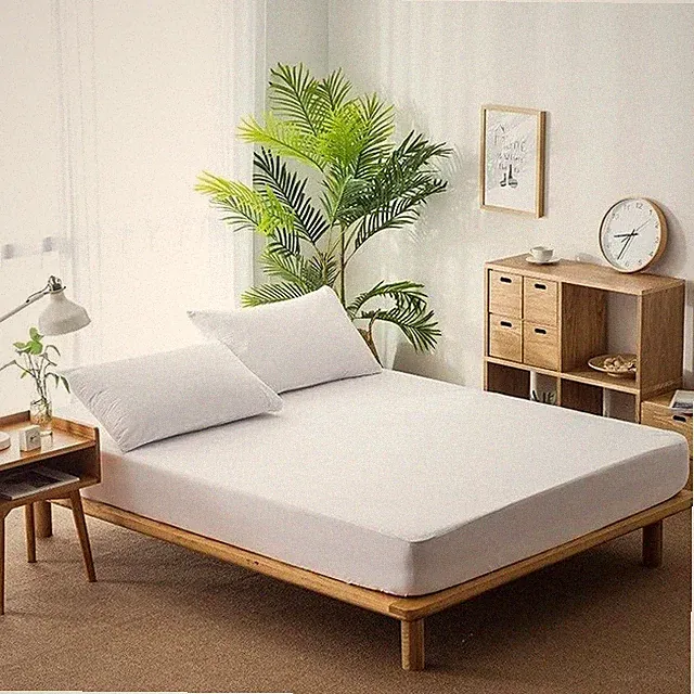 Comfort Beddings 100% Organic Cotton Mattress Protector Queen Queen, White