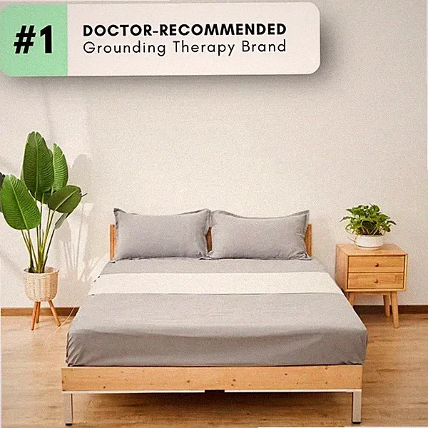 GroundingWell Grounding Sheet, Fits All Bed Sizes, Organic Cotton + Silver Fiber