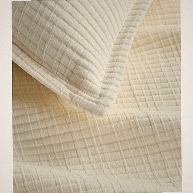 NEW Quince Organic Ribbed Cotton Coverlet FULL QUEEN Ivory Cream- NO SHAMS