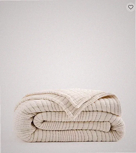 NWT QUINCE ORGANIC COTTON CHANNEL STITCH COVERLET ONLY TWIN UNDYED SOLD OUT $90
