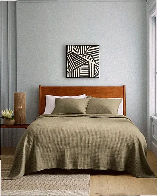 NWT QUINCE ORGANIC RIBBED COTTON COVERLET SET FULL QUEEN OLIVE BLANKET MSRP $130