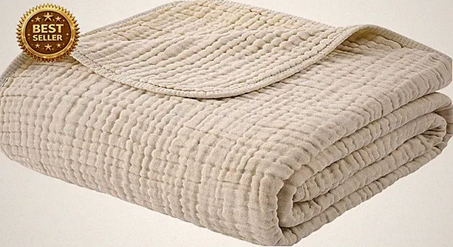 Organic Cotton Muslin Blanket 50x60 Lightweight Throw Breathable Summer