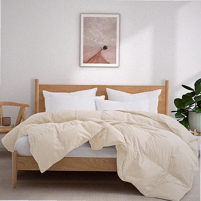 Oversized Down Feather Bed Blanket Queen King , 100% Organic Cotton Shell