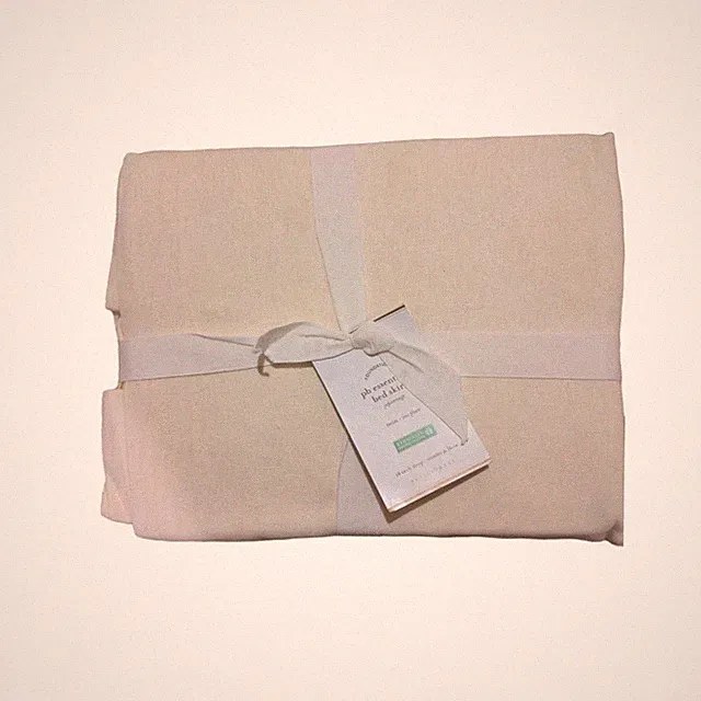 Pottery Barn PB Essentials twin bed skirt 14" drop organic cotton OFF White