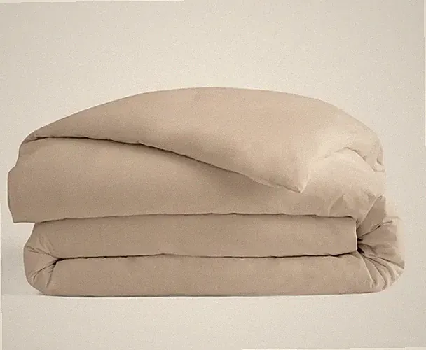 Quince Home Organic Brushed Cotton Duvet Cover W/ Dust Bag Full/Queen Toffee