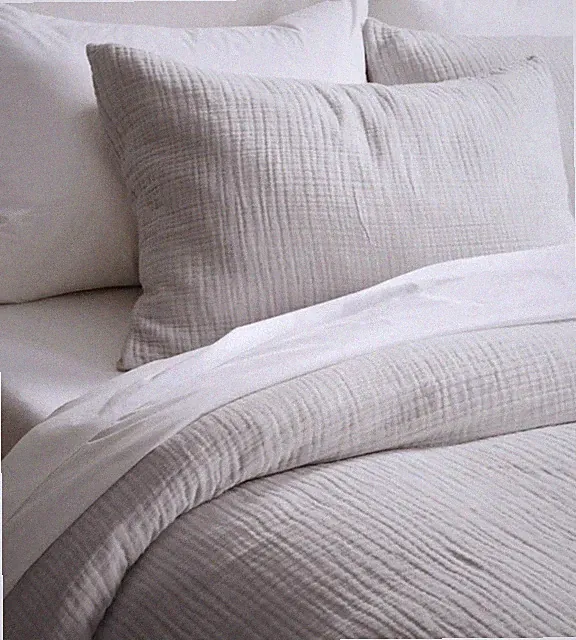Quince Organic Airy Gauze Duvet Cover Set Light Grey Twin-21758037689-954873