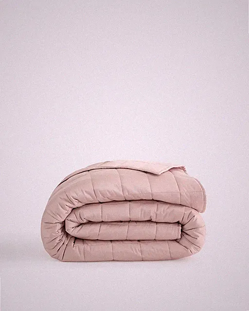 Quince Organic Bamboo Box Quilt Color Soft Blush! Full/Queen NWOT(0674)