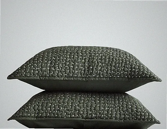Quince Organic Cotton Hand Stitched Quilted Shams Set of 2 Standard Pine Green
