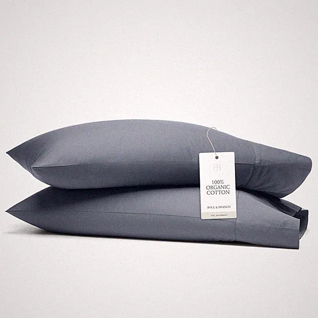 Signature Hemmed Pillowcase Set - Standard, Mineral - Luxury 100% Organic Cot...