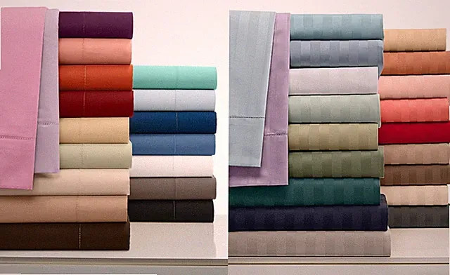 Soft Bedding Collection 1000TC Organic Cotton US Full Size Solid/Striped Colors
