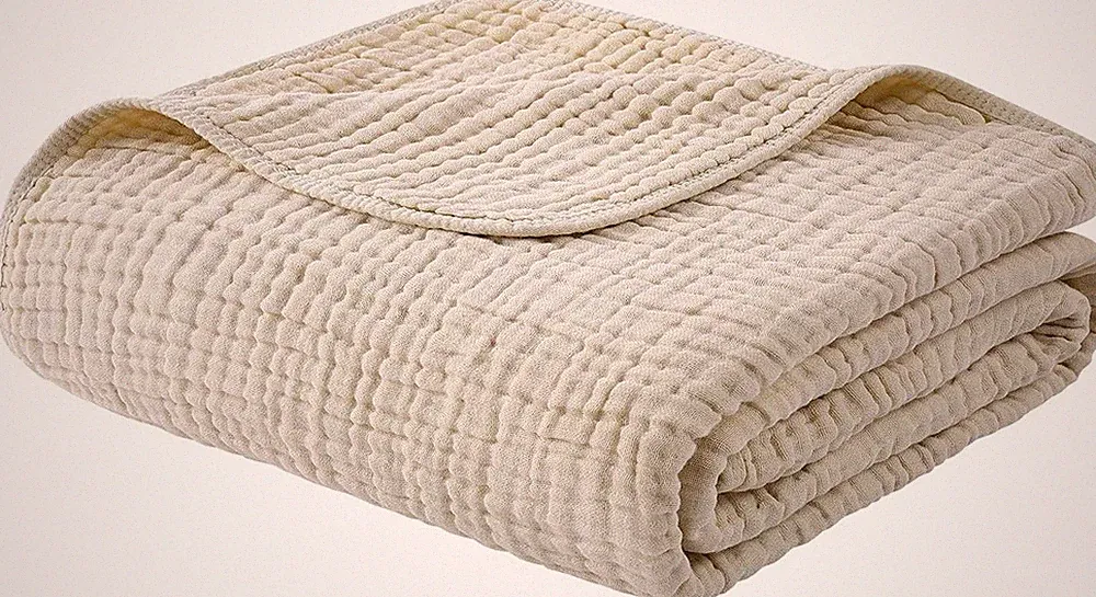 Yoofoss Muslin Blanket 100% Organic Cotton Throw Large 50" X 60" for Bed Couch S